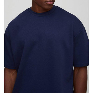 2025 Premium 100% algodón Streetwear camiseta de gran tamaño suelta Fit 220 GSM Heavyweight hombres camisetas con logotipo personalizado al por mayor - Product Image 3