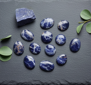 Cabujón de Sodalita Azul Natural, Corte Marquesa, Gema Suelta de Alta Calidad, Piedra Hecha a Mano para Joyería y Material de Artesanía - Product Image 3