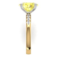 Bague en diamant ovale 3.00 carats certifiée IGI couleur jaune fantaisie VVS2 Clarity Lab Grown avec accents de diamants en or jaune 18 carats