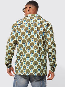 เสื้อเชิ้ตลำลองพิมพ์ลายสีเขียวและสีน้ำเงินแบบทึบแสงสำหรับผู้ชายจากซัพพลายเออร์อินเดีย ขายดี รับผลิตแบบ OEM ODM ราคาดีที่สุด - Product Image 5