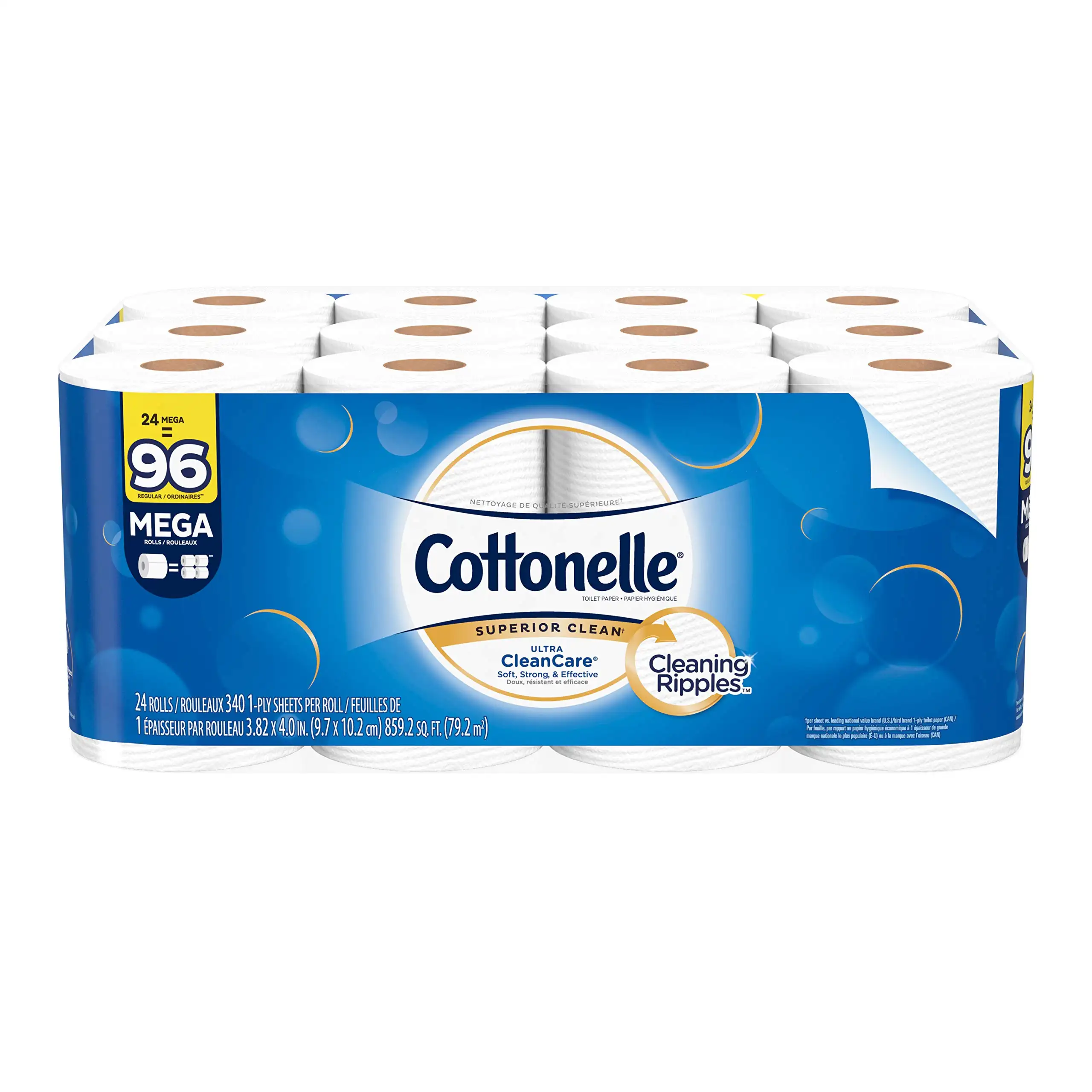 Cottonelle อัลตร้า cleancare กระดาษชำระที่แข็งแกร่ง24ม้วนล้าน