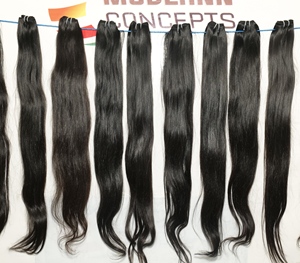 Extensions de cheveux indiens en gros, 100% non traités, Remy, vierges bruts, cuticules alignées, double trame machine, 100g - Product Image 4