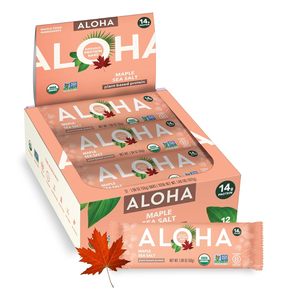 Barra de Proteína Aloha Orgánica con Miel de Arce y Sal Marina, 12 Unidades - Product Image 1