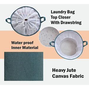 Sacs à linge sur mesure Sacs à linge personnalisés teints en couleur bleue avec service OEM en gros - Product Image 3