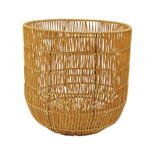 ตะกร้าหวายทรงกลมดีไซน์แฮนด์เมดตะกร้าหวายสำหรับตกแต่งสุดหรู - Product Image 2