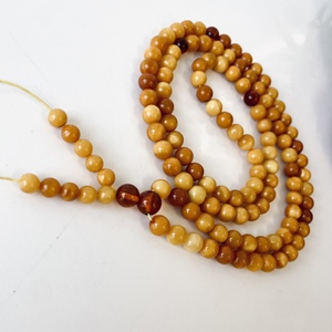 Ancienne prière bouddhiste en ambre jaune, Mala en ambre baltique naturel, 108 perles, perles de 6 mm - Product Image 6