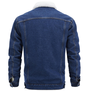 Chaqueta Vaquera de Alto Rendimiento para Hombre, Tela de Algodón, Estilo Urbano, Color Sólido, Transpirable, Elegante - Product Image 2