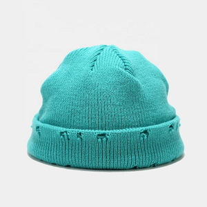 Bonnet tricoté en laine pour l'hiver unisexe personnalisé Bonnet uni en tricot torsadé de haute qualité pour femmes - Product Image 2