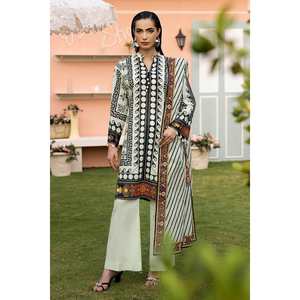 Ensemble 3 pièces non cousu en tissu lawn imprimé numériquement SD-52106, design tendance grandes tailles du XS au 6XL, idéal pour les fêtes et événements, OEM/ODM disponible - Product Image 6