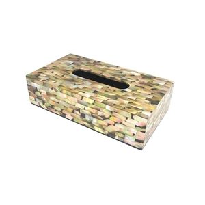 Madre de perla forma Rectangular tendencia superior vajilla Mesa centros de mesa soporte de pañuelos caja servilleta contenedor de papel caja de pañuelos - Product Image 2