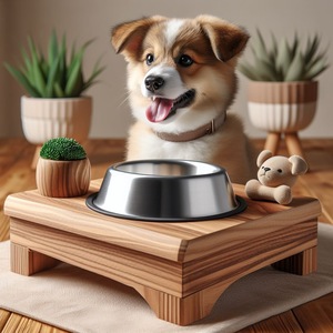 Cuencos para mascotas de cerámica doble elevados de lujo con alimentador lento - Product Image 1