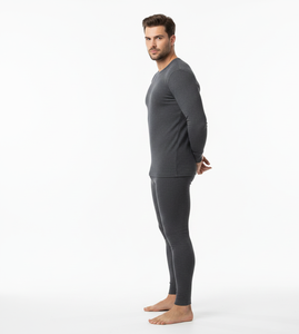 FrostLayer Grey <b>Men</b> <b>Thermal</b> Suit Soft Full Sleeve Breathable Fabric Providing Balanced Winter Warmth - Product Image 3