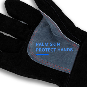 ถุงมือเชื่อมหนังวัวทนความร้อนสำหรับช่างเชื่อม, ถุงมือทำงานผ้าคอตตอนซับผ้าฝ้ายทนความร้อนทนทานต่อการใช้งาน - Product Image 4