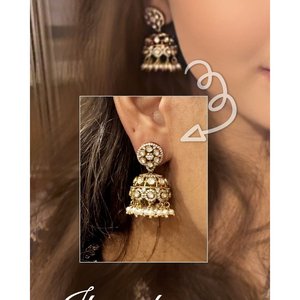Pendientes Jhumka de Moissanita Radiante, Elegantes y Lujosos - Product Image 3