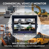   Moniteur de voiture VGA AV 7 pouces | 800 nit, lisible en plein soleil | Prise d'aviation à 4 broches | Boîtier en caoutchouc peint | Entrée 1080P pour camion et bus 12-36V
