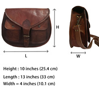 Tas Selempang Wanita Kulit Asli Coklat Buatan Tangan Gaya Vintage Tas Selempang Wanita