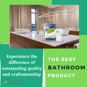 PONTO Premium 3-PLY Pulpa de madera virgen Papel de baño Diseño de puntos en relieve Paquete de 6 rollos Papel higiénico de bambú 2 capas - Product Image 3