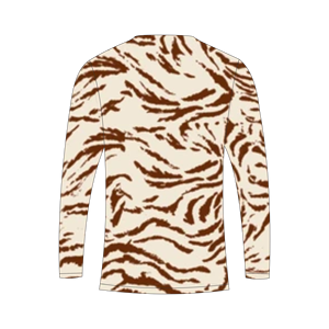 Camiseta de manga larga para hombre con estampado abstracto de ondas y rayas de tigre marrón, sublimación personalizada, Trackstar OEM, marca privada TSI-G05-P0809 - Product Image 3