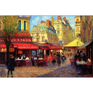 Andrea Haase Art Mural Cuisine OB-HAA1713 Paris Cafe Carrelage Dosseret Carreaux élégants à usage décoratif - Product Image 1