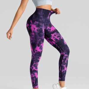 High Quality Premium Sublimation Gym Fitness Yoga <b>Legging</b> for Women Breathable Casual Scrunch Butt Tie Dye <b>Leggings</b> - Product Image 1