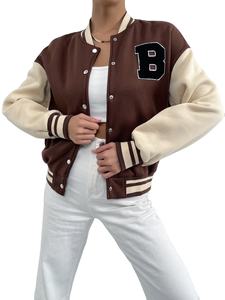 Veste universitaire à prix raisonnable de taille de couleur personnalisée entretenue par des OEM meilleure vente de veste de rue unique pour les femmes - Product Image 5