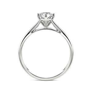 Jeulia Pear Cut <b>Solitaire</b> Gemstone Engagement <b>Ring</b> in Sterling <b>Silver</b> with Rhodium Plating - Product Image 4
