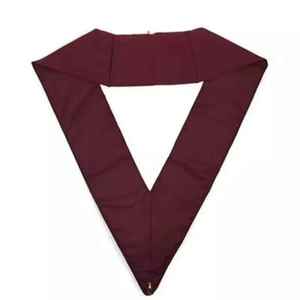 Tablier maçonnique personnalisé Maître Maçon, rouge, blanc, bordure dorée, style classique, brodé, motif croix écologique, avec épingle de sûreté - Product Image 4