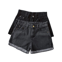Shorts en jean unis coupe droite pour femme – Nouveaux designs élégants, plusieurs coloris, grandes tailles homme, été, coupe droite mi-haute