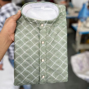 Độc Quyền Thiết Kế Truyền Thống Ấn Độ Kurta Cho Nam Giới Thanh Lịch Tùy Chỉnh Cotton Partywear Cho Đám Cưới Hoặc Lễ Hội Cho Làm Tại Ấn Độ - Product Image 1