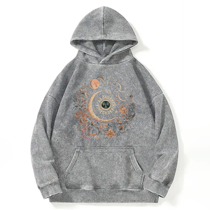 Sweat à capuche oversize épais en molleton bouclette effet délavé vintage, style streetwear, vierge, pour logo personnalisé, fournisseur - Product Image 3