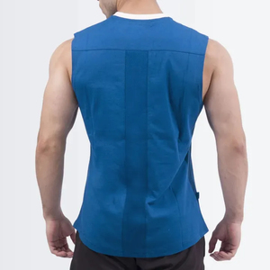 Débardeur sur mesure en coton/fibre de bambou respirant de haute qualité pour la musculation et le fitness masculin, broderie 3D, services OEM - Product Image 6