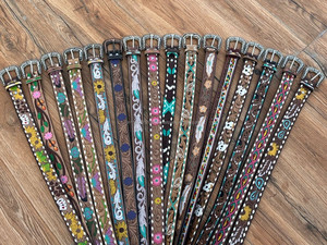 Nuevos Cinturones de Cuero Tallados a Mano con Cuentas Disponibles en Todos los Tamaños Diseño Occidental Moda Occidental Bohemia Estilo Vintage - Product Image 6