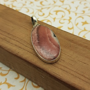 Designer 925 Sterling <b>Silver</b> Women's Rhodochrosite Gemstone Pendant Bezel Setting Fine Jewelry Gift for Her <b>Charm</b> Pendants - Product Image 6