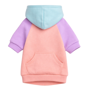 Cotton Candy Colorblock Dog Hoodie Soft Fleece Pet Sweatshirt With Hood Cozy Warm Pullover Winter Wear For <b>Small</b> Medium Dogs - Product Image 5