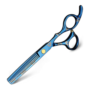 Kit de corte de pelo de acero alemán de calidad superior, tijeras de adelgazamiento de peluquero, maquinilla de afeitar de belleza en Color azul brillante - Product Image 4