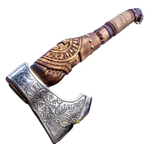 ขวานดามัสกัสพร้อมด้ามไม้กุหลาบและปลอกหนังสำหรับตัดไม้บริการ OEM ODM แบบมืออาชีพ - Product Image 1