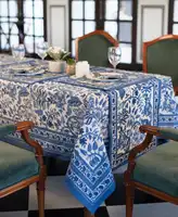 Nappe de Table en coton imprimé en bloc indien, 1 pièce, couverture de Table, tapis de course, ensemble de serviettes, toile justaucorps bleue, Rectangle
