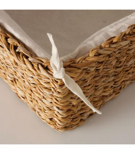 Hand-woven <b>baskets</b> box made of rattan, bamboo, water hyacinth, and seagrass for <b>bread</b>, fruit, fashion items, table decoration - Product Image 3