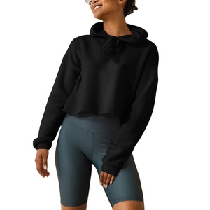 Womens Cropped Hoodie Sweatshirt Blank Hooded <b>Top</b> Custom Logo OEM ODM Supplier Clothing Wholesale - Product Image 1