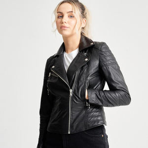 High Street Style Premium Quality Women's Zipper Stand Collar Racer Jacket Patrón de letras de moda Invierno al aire libre Servicio OEM - Product Image 2