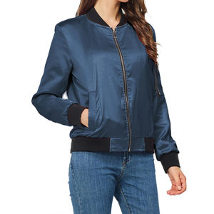 Top Tendance Design Hiver Porter Veste En Satin Col Montant Manches Longues Respirant Doublure En Satin Veste Femme - Product Image 5