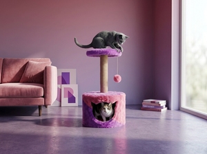 Condo pour chat universel Amistar Pink Velvet Cloud, confortable pour toutes les tailles - Product Image 2
