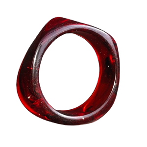 Ruby <b>Red</b> Tortoiseshell Acrylic Bangle, Deep Wine <b>Red</b> Transparent Resin <b>Bracelet</b>, Minimalist Chunky Lucite Statement Bangle - Product Image 5