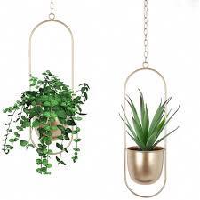 Cuencos dorados modernos de lujo para interiores y exteriores, macetas y macetas colgantes decorativas con balcón, decoraciones para el hogar para jardín en venta - Product Image 3