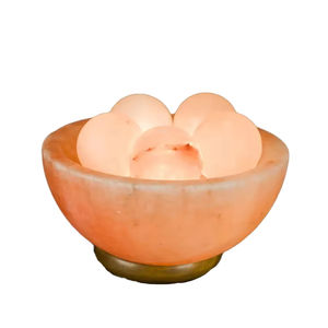 Lámpara de Sal Rosa del Himalaya 100% Natural de Calidad Premium, Tallada a Mano, Cuenco de Fuego, Bolas de Masaje, Diseño Personalizado Estilo Amor - Product Image 3