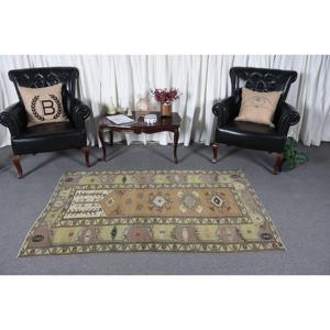 Tapis turc, tapis vintage 3,8x6,2 pieds, tapis en laine persane marron - Product Image 2