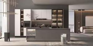 Puerta de armario agitador de madera maciza de estilo europeo americano para apariencia moderna de cocina - Product Image 4