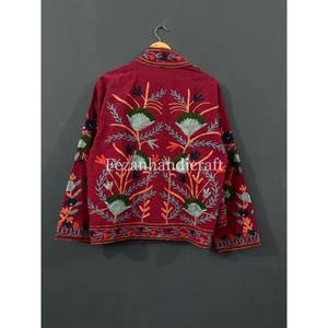 เสื้อโค้ทผ้าคอตตอนปักลายดอกไม้สไตล์ฮิปปี้โบฮีเมียนเสื้อแจ็กเก็ตสั้นสำหรับฤดูใบไม้ร่วง - Product Image 2