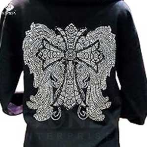 Vêtements de rue personnalisés, sweat à capuche essentiel de haute qualité, fabricant de sweat à capuche en strass vert olive, pull en polaire, sweat à capuche boxy - Product Image 5