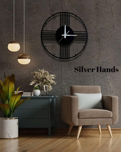 Reloj de pared de metal negro redondo de moda con marco minimalista elegante Ideal para casas modernas Apartamentos Dormitorios Oficinas y cocinas - Product Image 4